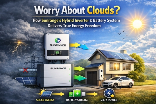 ¿Te preocupan las nubes? Cómo el sistema híbrido de inversor y batería de Sunrange te ofrece auténtica libertad energética.
