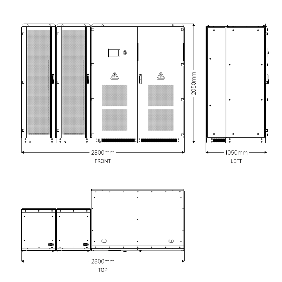 Sunrange 500KW Hybrid Inverter Dimension figure